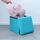 Intirilife Faltbarer Sitzhocker 30x30x30 cm in HIMMEL BLAU - Sitzwürfel mit Stauraum und Deckel aus Stoff in Leinen Optik - Sitzcube Fußablage Aufbewahrungsbox Truhe Sitzbank