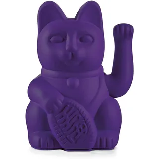 donkey Products Lucky Cat Winkekatze in der Farbe Violett aus Kunststoff, 15cm, 330465