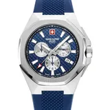 Swiss Alpine Military Herren Uhr Chronograph Analog Quarz 7005.9835SAM Silikon - Blau/Blau