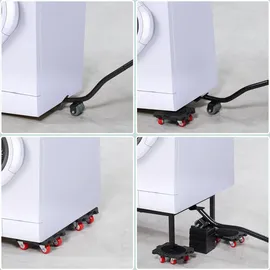 Relaxdays Möbelheber und Möbelroller Set, Transportrollen Möbel, bis 300 kg, 4 Aufsätze, Möbelverschieber, schwarz/rot