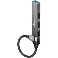 goobay Slim 4-Port USB-Hub, USB-CTM auf USB-A, USB 3.2 - USB-CTM-Stecker USB 3.2) > 1x USB-A-Buchse USB 3.2), 3x USB-A-Buchse (USB 2.0)