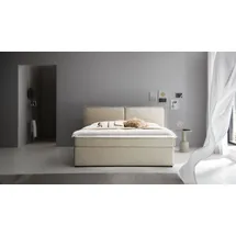 Atlantic Home Collection Boxbett "NIKITA", beige (cremeweiß), B:161cm L:209cm, ATLANTIC HOME COLLECTION, Komplettbetten, bodentiefes Bett, wahlweise mit Matratze und Topper