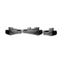 Sofa 3er-Set   ¦ grau ¦ Maße (cm): B: 255 H: 60