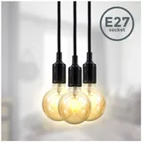 B.K.Licht Pendelleuchte schwarz 3xE27