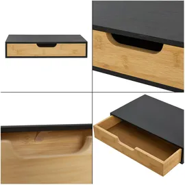 [en.casa] Wandregal Bokn 40 x 24 x 8 cm Schwarz