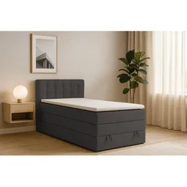 Deine Möbel 24 Boxspringbett 100 x 200 cm H3 Grau