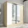 A&J MöbelLand Schwebetürenschrank SOLO 200 x 215 x 59,5 cm Beige