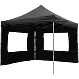 PROFI Falt Pavillon 3x3 m schwarz 2 Seitenteile wasserdicht Marktzelt + Tasche