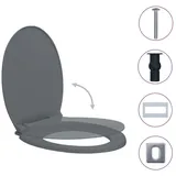 vidaXL Toilettensitz mit Absenkautomatik Quick-Release Grau Oval