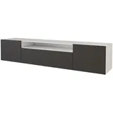 altdecor ELIO Lowboard 200 cm Schwarz/Weiß Holzwerkstoff