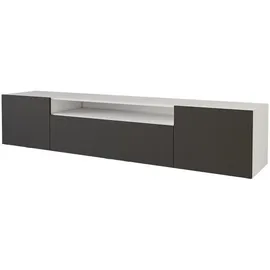 altdecor ELIO Lowboard 200 cm Schwarz/Weiß Holzwerkstoff