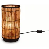 meineWunschleuchte Tischleuchte mit Lampenschirm aus Rattan, Höhe 34,5cm