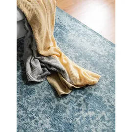benuta Pop Flachgewebeteppich, Blau, Textil, Patchwork, Rechteckig, 195x285 cm Oeko-Tex® Standard 100, für Fußbodenheizung geeignet, Teppiche - Böden, Teppiche, Flachgewebe-Teppiche
