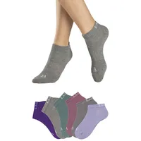 LASCANA ACTIVE Sneakersocken Damen 1x altrosa, 1x petrol, 1x lila, 1x flieder, 1x stone, 1x grau-melange Gr.39/42