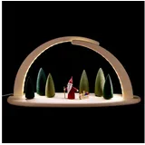 seiffener volkskunst eg schauwerkstatt Leuchterbogen groß natur LED beleuchtet Motiv Weihnachtswichtel 42x21x13cm NEU