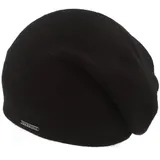 Stetson Shirley Kaschmir Strickmütze - Unifarbene Mütze aus Kaschmirwolle - Oversize-Baske für Damen und Herren - Luxuriöse Wintermütze - Herbst/Winter schwarz