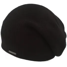 Stetson Shirley Kaschmir Strickmütze - Unifarbene Mütze aus Kaschmirwolle - Oversize-Baske für Damen und Herren - Luxuriöse Wintermütze - Herbst/Winter schwarz