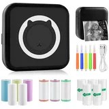 GuKKK Mini Drucker, Mobiler Fotodrucker, Tragbarer Thermodrucker mit Bluetooth für Smartphone, Lernhilfe, Lernnotizen, Journal und Notizen