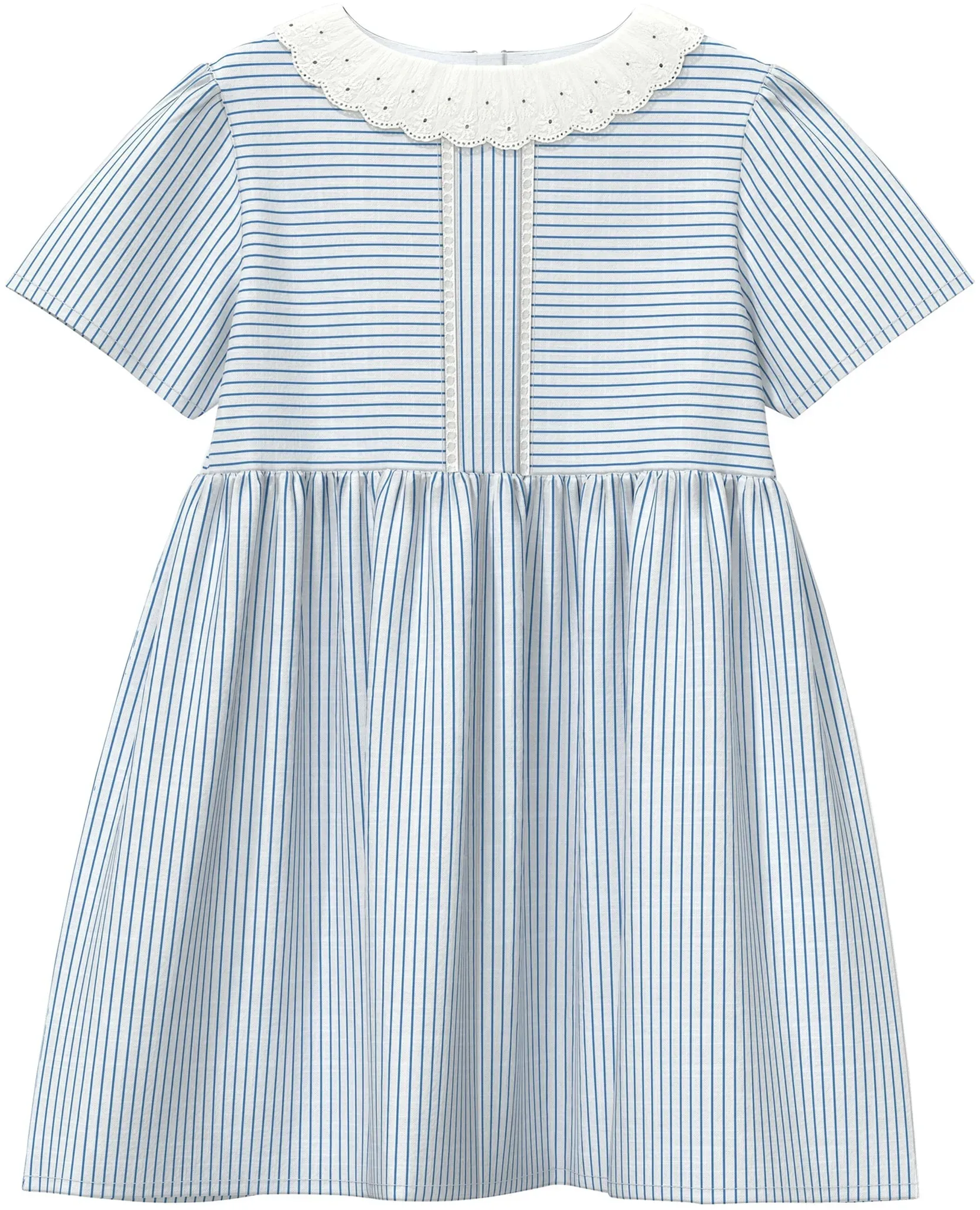 s.Oliver Webkleid mit Kragen Ringel, blau | weiss, 86