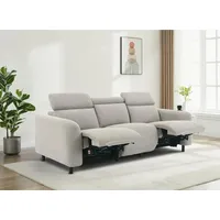 OTTO home 3-Sitzer SKAANE Struktur-Sofa, 229 cm, manuelle-u. elektrische Relaxfunktion, Relax-Funktion in 2 Sitzen, Kopfteilverstellung, Federkernpolsterung grau