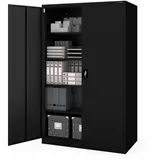 Jan Nowak Metallschrank abschließbar Büroschrank Dokumentenschrank Aktenschrank Ordnerschrank aus Stahl 185 x 60 x 115 cm für 70 Ordner mit 4 verstellbaren Regalböden