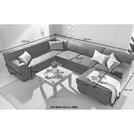 Home Affaire Wohnlandschaft »Falk U-Form«, mit Federkern und wahlweise mit Bettfunktion beige