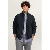 Bugatti Blouson "Regular Fit", Herren, Gr. 56, 390, marine, 100% Polyester, unifarben, regular fit, Bündchen, Jacken Blouson, mit Stehkragen & Stretch-Funktion