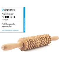 TUULI Anti Cellulite Massagegerät Massageroller Roller mit Griff Maderotherapie aus Holz