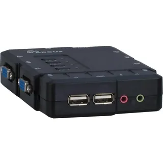 Inter-Tech Intertech 4-Port KVM-Switch, VGA USB, KVM Switch, Schwarz