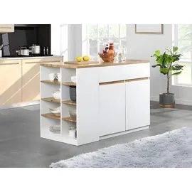 vente-unique Kücheninsel mit Stauraum 0 x 0 x 0 cm Weiß