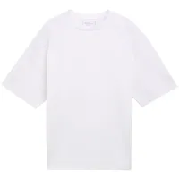 Tom Tailor DENIM Herren Oversized T-Shirt, weiß, Uni, Gr.