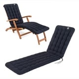 HAVE A SEAT Living - Auflage für Deckchair 180x50 cm - Bequeme Liegestuhl Auflage, 8 cm Dick - Waschbar bis 95°C, Orthopädisch, Wetterfest - Made in Germany (180x50 cm, Marine Blau)