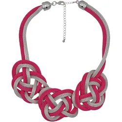 Steuer Modeschmuck Collierkette Metall Collier silber/pink aus Meshkette