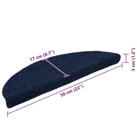 vidaXL Stufenmatten Selbstklebend 5 Stk. 56x17x3 cm Marineblau Halbrund