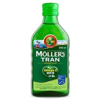 Möller's Omega 3 Lebertran Öl | Nordic Omega 3 Nahrungsergänzung mit EPA, DHA, Vitamin A, D, E | Superior Taste Award | Hochreiner natürlicher Lebertran | | Apfel | 250 ML