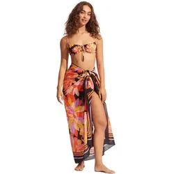 SEAFOLLY Schal Palm Spring Pareo, Black, ONE SIZE