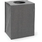 Brabantia - Wäschesack - Quick-Drop-Öffnung - Robuste Textilsack - Platzsparend - Der Deckel lässt sich zu Griffen ausklappen - Einfache Entleerung - Pepper Black - 55 L- 29.5 x 54.0 x 50.5 cm