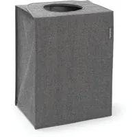 Brabantia - Wäschesack - Quick-Drop-Öffnung - Robuste Textilsack - Platzsparend - Der Deckel lässt sich zu Griffen ausklappen - Einfache Entleerung - Pepper Black - 55 L- 29.5 x 54.0 x 50.5 cm