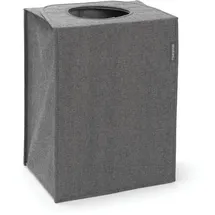 Brabantia - Wäschesack - Quick-Drop-Öffnung - Robuste Textilsack - Platzsparend - Der Deckel lässt sich zu Griffen ausklappen - Einfache Entleerung - Pepper Black - 55 L- 29.5 x 54.0 x 50.5 cm