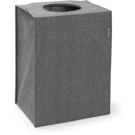 Brabantia - Wäschesack - Quick-Drop-Öffnung - Robuste Textilsack - Platzsparend - Der Deckel lässt sich zu Griffen ausklappen - Einfache Entleerung - Pepper Black - 55 L- 29.5 x 54.0 x 50.5 cm