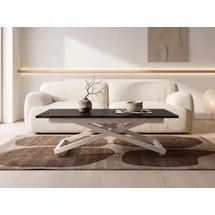 WFL GROUP Axen Schwarz Marmor 120-160 x 80 x 38-75 cm