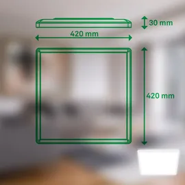 Briloner LED Panel 14W eckig weiß 42x42x3 cm