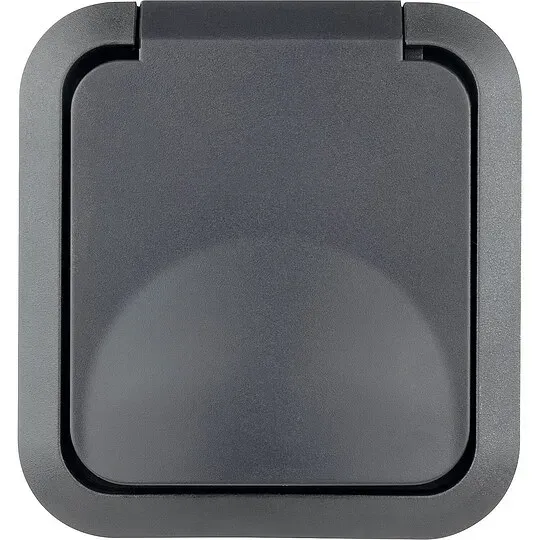 AquaStorm Steckdose Aufputz grau - 81 x 75 x 57 mm - 1-fach