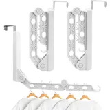 Wisebom 3 Stück Kleiderlüfter Türhänger kleiderhänger Klappbar Kleiderbügel - Kleiderstange Moderner Platzsparende Klappfunktion, 5 kg Tragkraft, Klapphaken für Balkon Garderoben Schlafzimmer