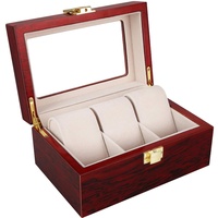 Uten Uhrenbox Holz für 3 Uhren, Uhrenkasten Uhrenschatulle mit Herausnehmbaren Uhrenkissen,Weihnachtsgeschenke Aufbewahrungsbox
