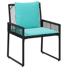 vidaXL Gartenlounge Set 9-tlg. Schwarz/Türkis