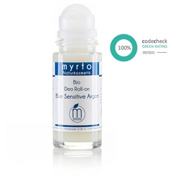 myrto Naturkosmetik Körperpflegemittel »Bio Deo Roll-on Blue Sensitive Argan - aluminiumfrei & alkoholfrei«, ohne Duftstoffe, für sehr empfindliche Haut, ohne Aluminium & Alkohol