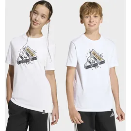 adidas T-Shirt ADIDAS SPORTSWEAR "J GAME T", Jungen, Gr. 128, weiß, Obermaterial: 100% Baumwolle, normal, Rundhals, Shirts T-Shirt