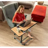 Russka Beistelltisch comfort faltbar höhenverstellbar, Pflegetisch Betttisch NEU - Buche Dekor