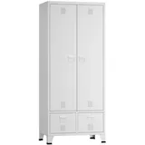 [en.casa] Kleiderschrank Hankasalmi mit 2 Schubladen 90x180x40 cm